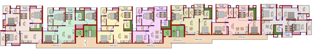 Floor Plan of Punavi Skyline in Hehal, Ranchi - Image 373820