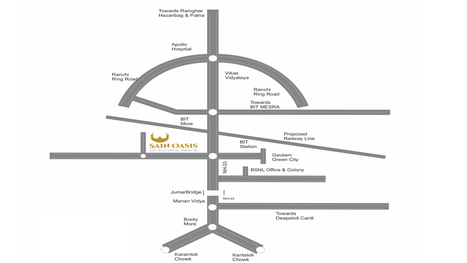Location of Sain Oasis in Getlatu, Ranchi - Image 373830