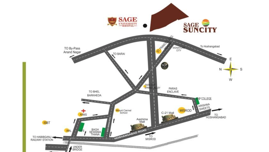 Location of Land Agrawal Sage Suncity in Katara Hills, Bhopal - Image 380838