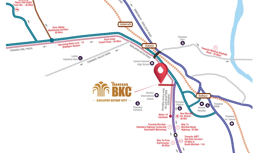Location of Thanekar BKC Paramount in Badlapur East, Thane - Image 378023