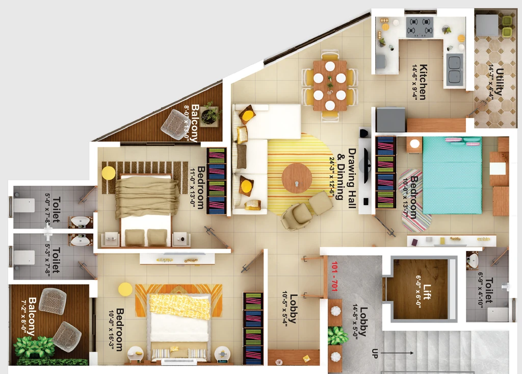 3 BHK Flat in Om Sonal Residency in Surendra Nagar, Nagpur - Image 906444