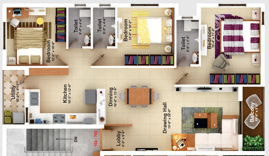 3 BHK Flat in Om Sonal Residency in Surendra Nagar, Nagpur - Image 906445