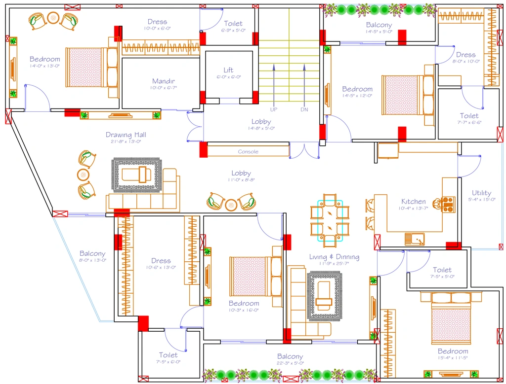 4 BHK Flat in Om Sonal Residency in Surendra Nagar, Nagpur - Image 906446