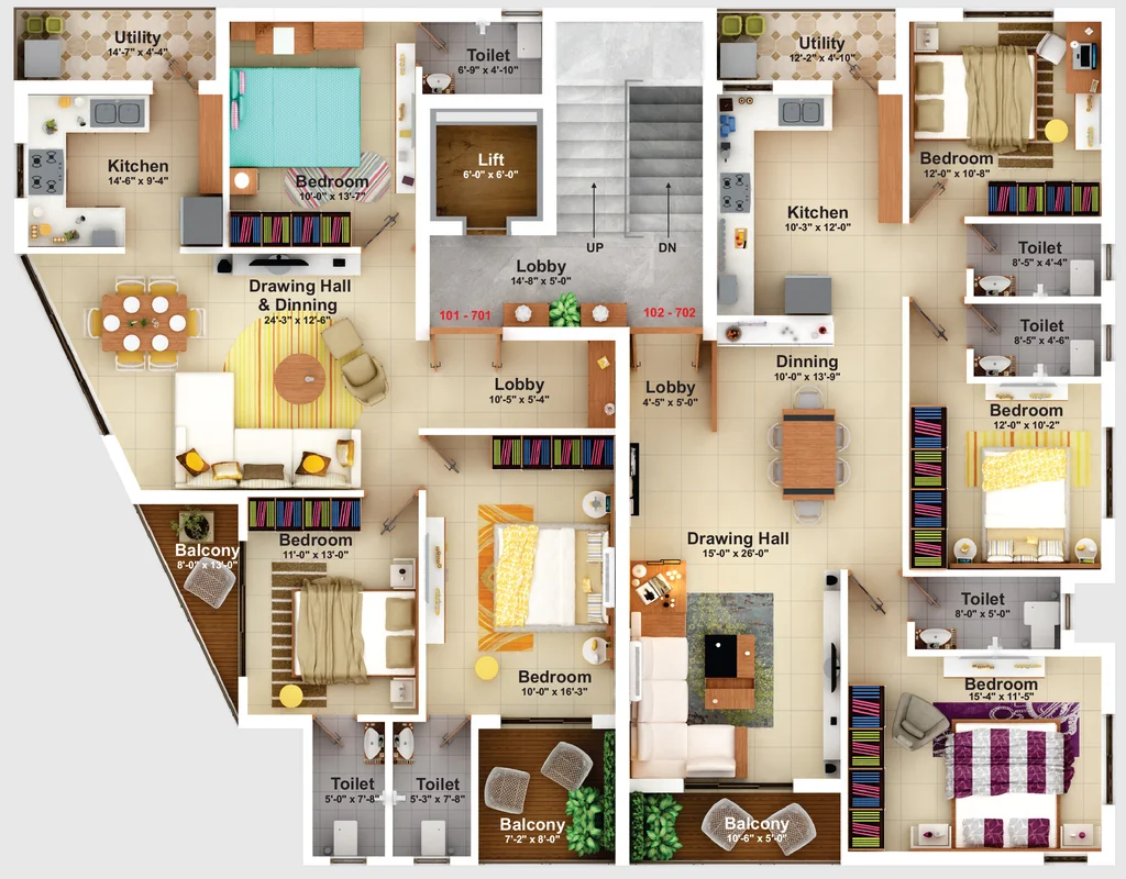 Floor Plan of Om Sonal Residency in Surendra Nagar, Nagpur - Image 376358