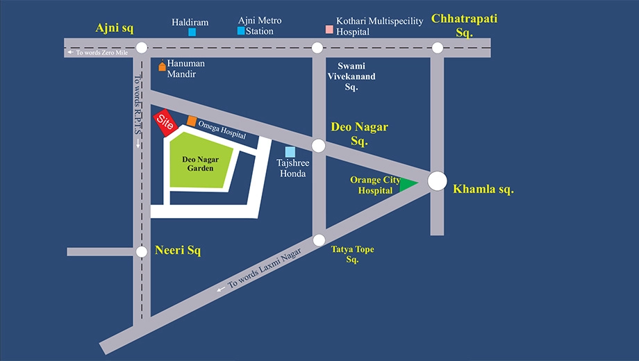 Location of Om Sonal Residency in Surendra Nagar, Nagpur - Image 376357