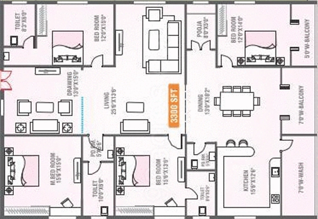 4 BHK Flat in Legend Signature in Banjara Hills, Hyderabad - Image 905332
