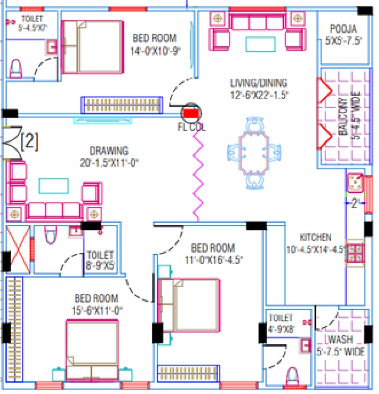 2 BHK Flat in Namo Shivams Elite in Banjara Hills, Hyderabad - Image 905341