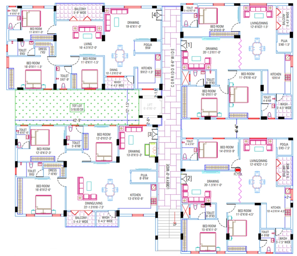 Floor Plan of Namo Shivams Elite in Banjara Hills, Hyderabad - Image 373957