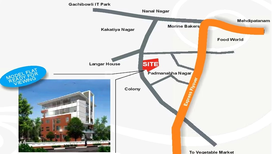 Location of New Vistas Avalon in Mehdipatnam, Hyderabad - Image 373970