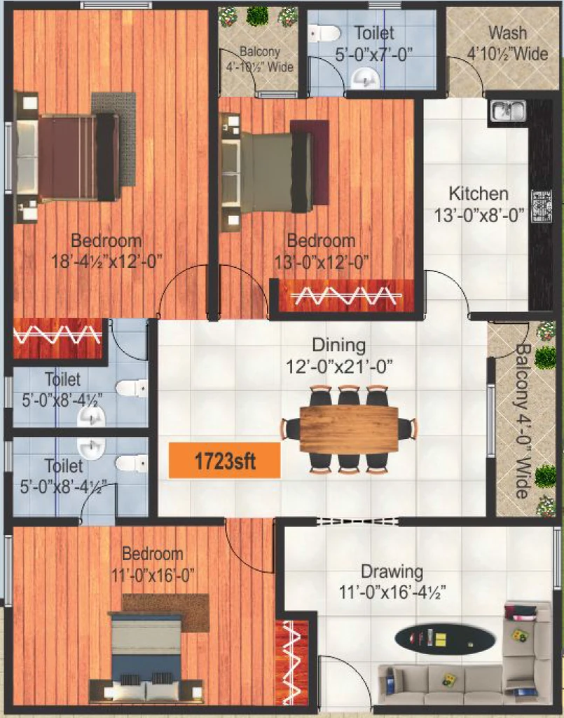 3 BHK Flat in Shamshiri Premia Prestige in Mehdipatnam, Hyderabad - Image 905405