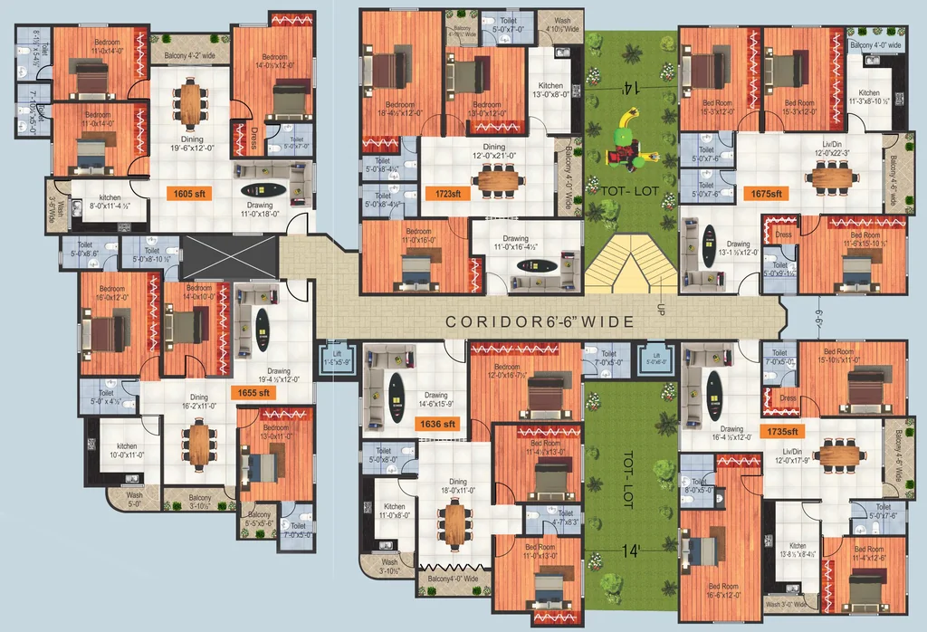 Floor Plan of Shamshiri Premia Prestige in Mehdipatnam, Hyderabad - Image 374079
