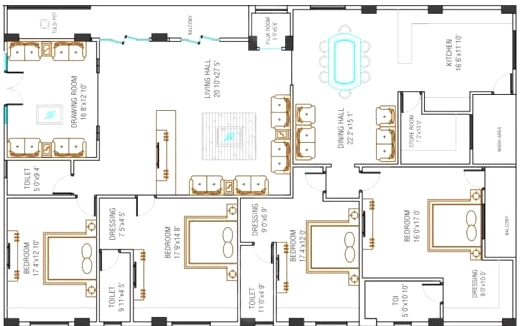 4 BHK Flat in Sri Tirumala Solitaire in Banjara Hills, Hyderabad - Image 905408