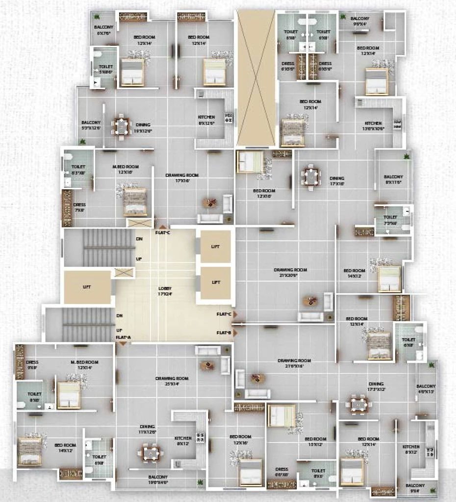 Floor Plan of Tejaswini Parmar Heights in Hehal, Ranchi - Image 373875
