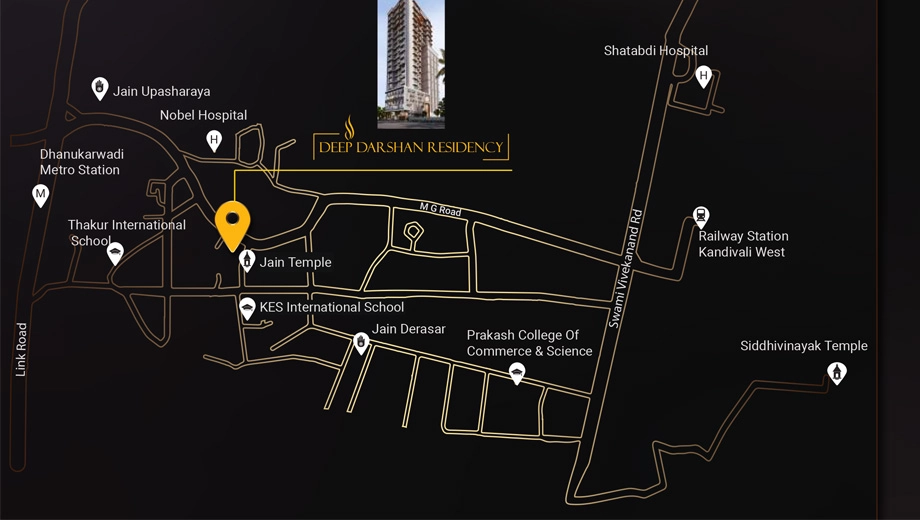 Location of Commercial Saikaran Deep Darshan CHSL in Kandivali West, Mumbai - Image 381713