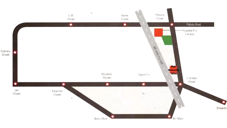 Location of Sunrise Sai Suncity in BIT Mesra, Ranchi - Image 373979
