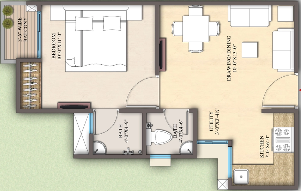 1 BHK Flat in ARG Ananta Westway in Ajmer Road, Jaipur - Image 905373