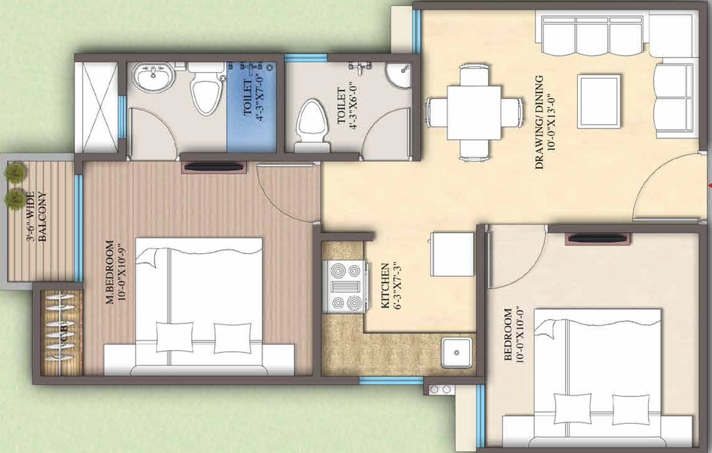 2 BHK Flat in ARG Ananta Westway in Ajmer Road, Jaipur - Image 905374