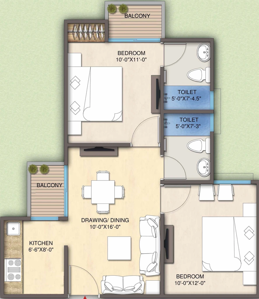 2 BHK Flat in ARG Ananta Westway in Ajmer Road, Jaipur - Image 905375