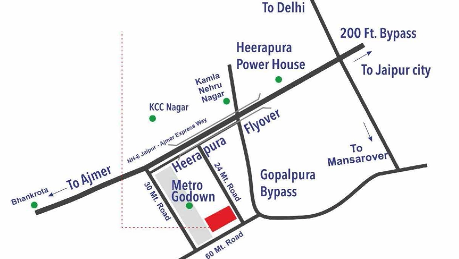 Location of ARG Ananta Westway in Ajmer Road, Jaipur - Image 374033
