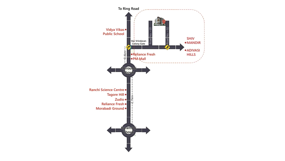 Location of Aman Green in Kanke, Ranchi - Image 374048