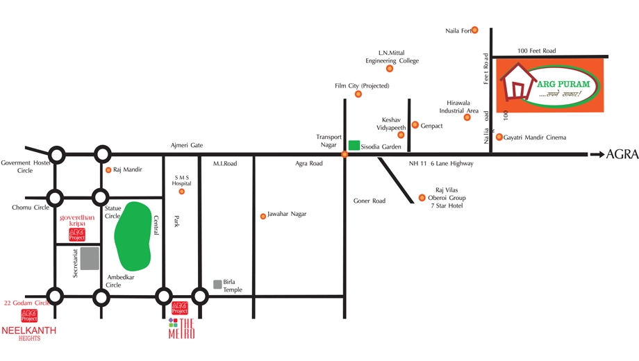 Location of ARG Puram in Agra Road, Jaipur - Image 374058