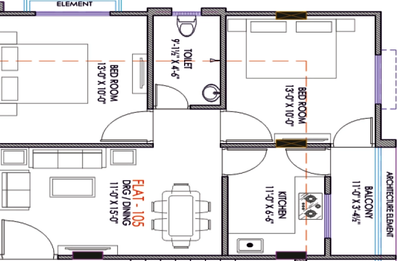 2 BHK Flat in Astha Empire 2 in Ajmer Road, Jaipur - Image 905400