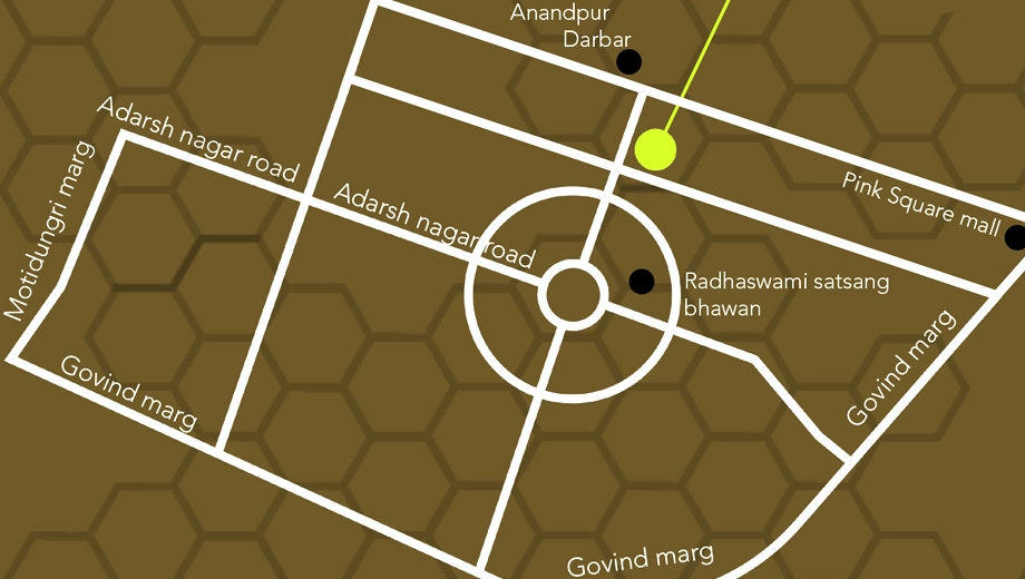 Location of Aviette Eternal Signature Homes in Adarsh Nagar, Jaipur - Image 374101