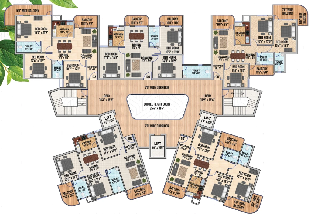 Floor Plan of Devanshi Veda Heights in Kanke, Ranchi - Image 374116
