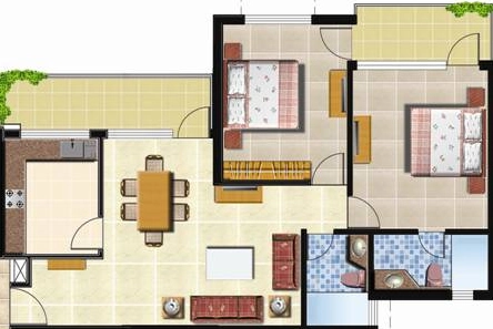 2 BHK Flat in Omaxe City in Ajmer Road, Jaipur - Image 905545