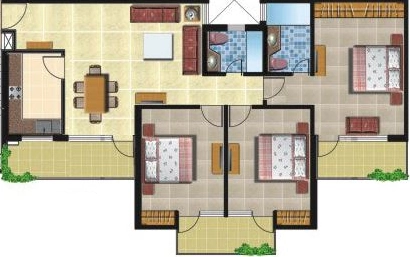 3 BHK Flat in Omaxe City in Ajmer Road, Jaipur - Image 905549