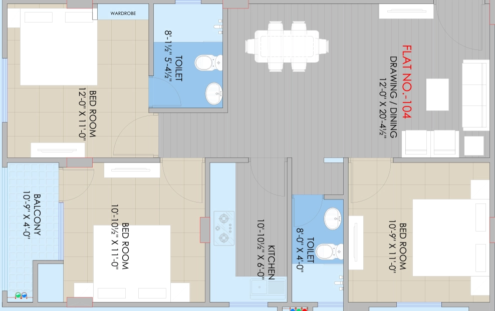 3 BHK Flat in RGB Heights in Ajmer Road, Jaipur - Image 905439