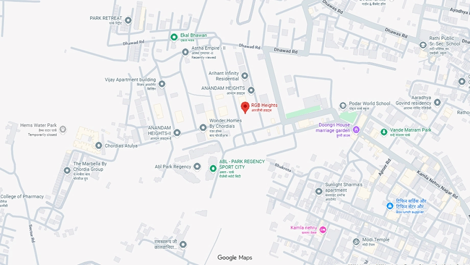 Location of RGB Heights in Ajmer Road, Jaipur - Image 374170