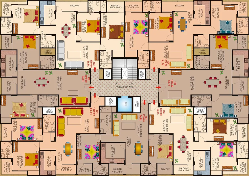 Floor Plan of SDC Victorian Empire in Adarsh Nagar, Jaipur - Image 374177