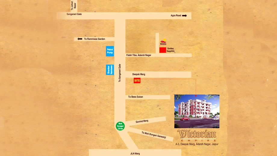 Location of SDC Victorian Empire in Adarsh Nagar, Jaipur - Image 374175