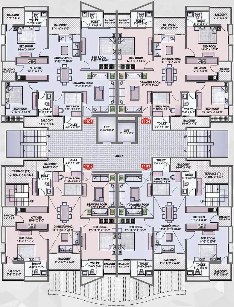 Floor Plan of Shiv Sital Sapphire in Adarsh Nagar, Jaipur - Image 374185