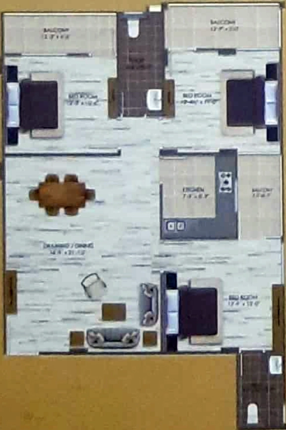 3 BHK Flat in Shree Ganesham Heights in Ajmer Road, Jaipur - Image 905452