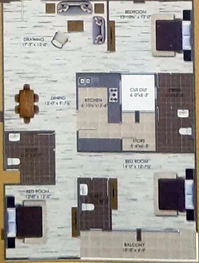 3 BHK Flat in Shree Ganesham Heights in Ajmer Road, Jaipur - Image 905453