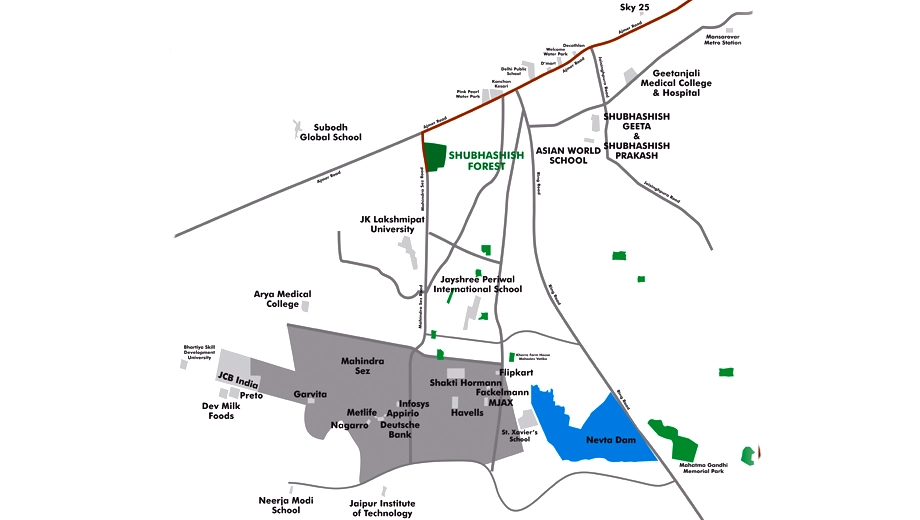 Location of Shubhashish Forest in Ajmer Road, Jaipur - Image 374342