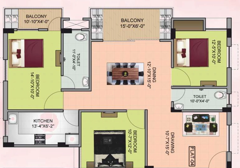 3 BHK Flat in Nalini Srijan Regency in Lalpur, Ranchi - Image 905489