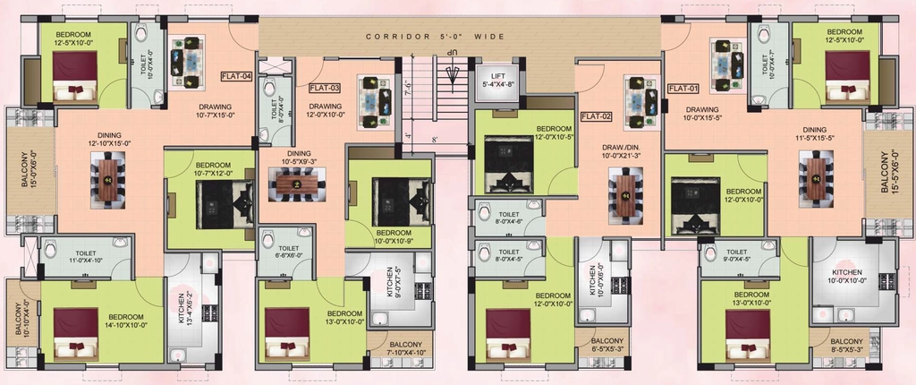 Floor Plan of Nalini Srijan Regency in Lalpur, Ranchi - Image 374275