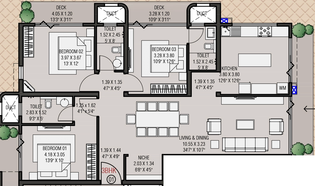 3 BHK Flat in Panas Griham 18 in Lalpur, Ranchi - Image 905492