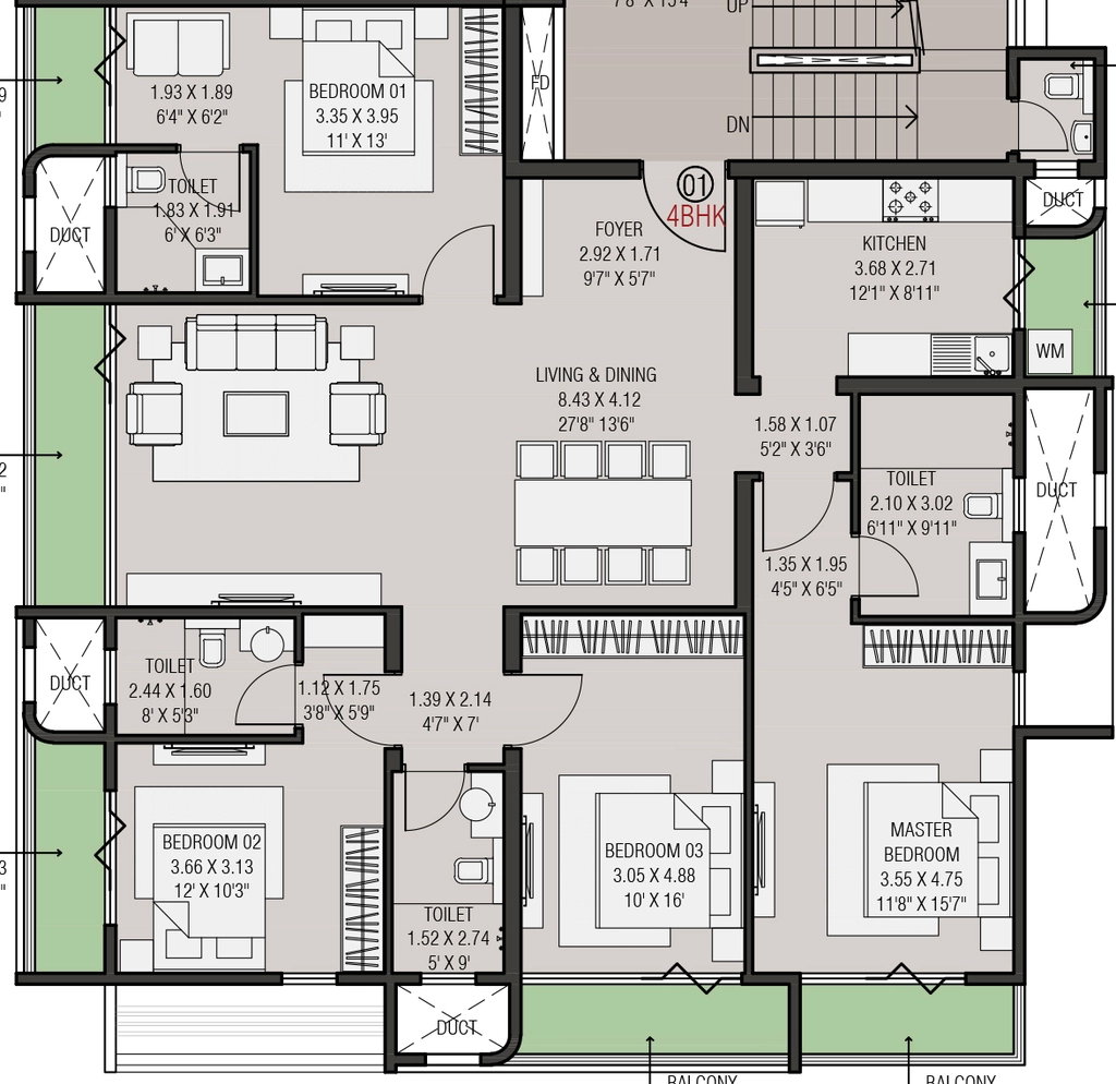 4 BHK Flat in Panas Griham 18 in Lalpur, Ranchi - Image 905493