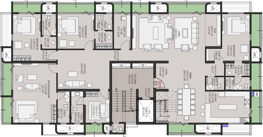 5 BHK Flat in Panas Griham 18 in Lalpur, Ranchi - Image 905494