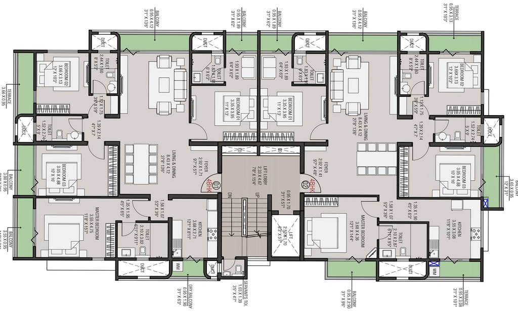 Floor Plan of Panas Griham 18 in Lalpur, Ranchi - Image 374287