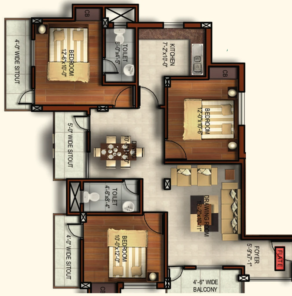 3 BHK Flat in Pawani Khushi Enclave in Kanke, Ranchi - Image 905497