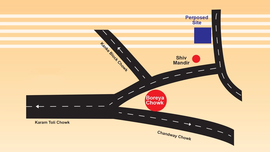 Location of Pawani Khushi Enclave in Kanke, Ranchi - Image 374295