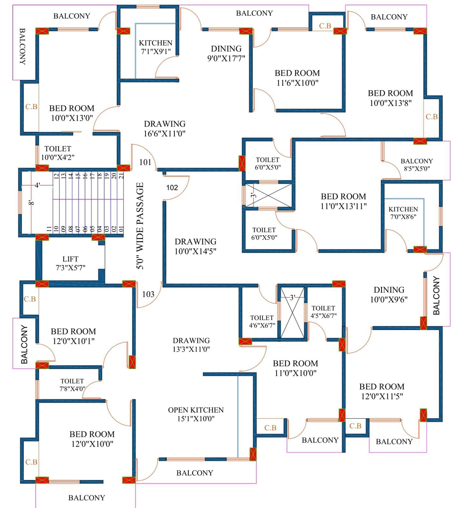 Floor Plan of RD Raj Enclave in Hesag, Ranchi - Image 374307