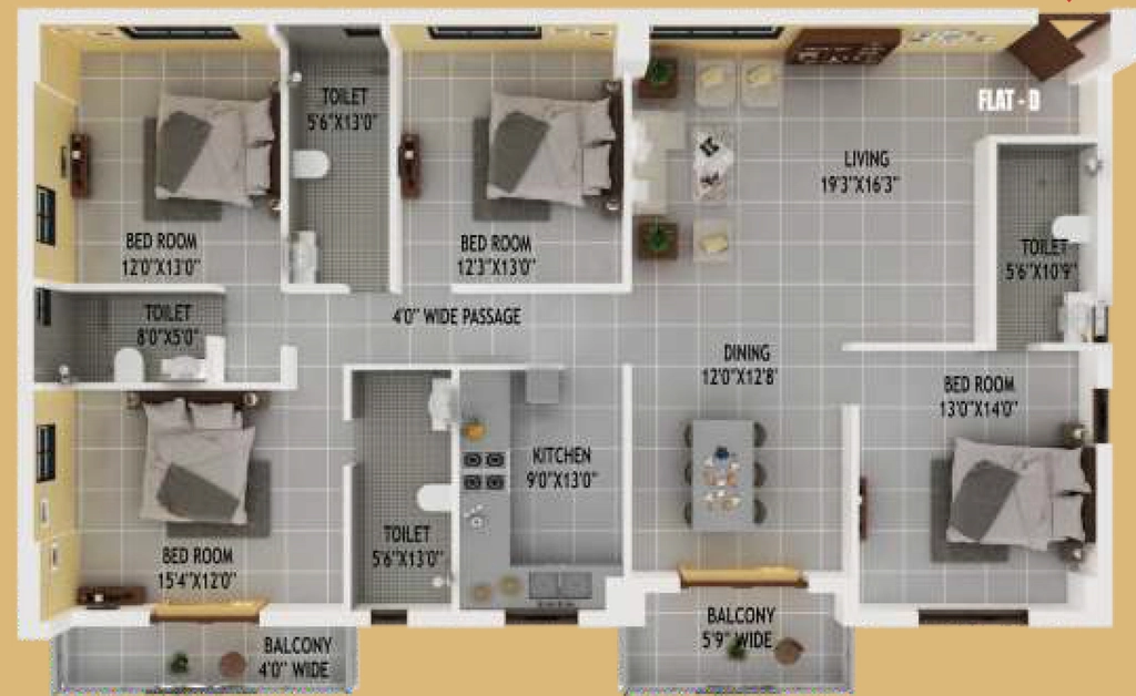 4 BHK Flat in Prana Holly Oak Residency in Kanke, Ranchi - Image 905502