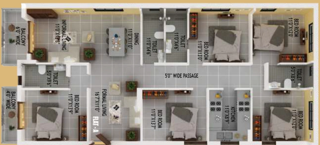 5 BHK Flat in Prana Holly Oak Residency in Kanke, Ranchi - Image 905503