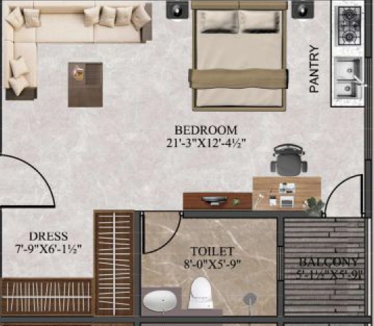 1 RK Studio Apartment in Sukham Cityscape in Ajmer Road, Jaipur - Image 905552